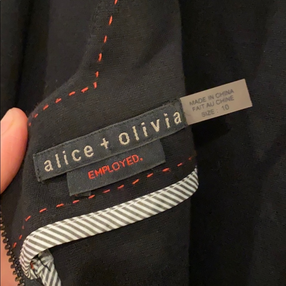 Alice+Olivia Black Rouched Long Sleeve Mini Dress - Picture 6 of 6